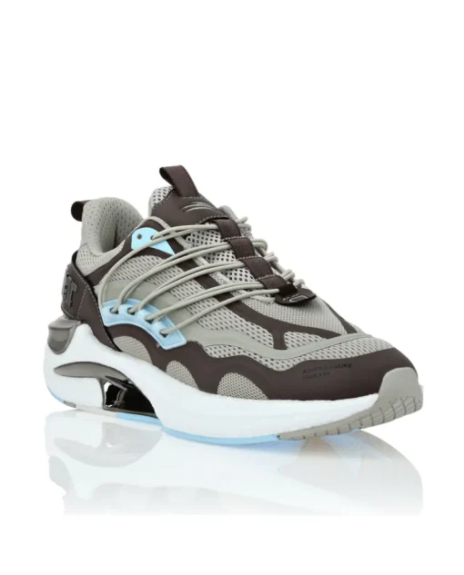 Szare sneakersy na wysokiej podeszwie