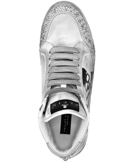 Szare sneakersy z wysoką cholewką