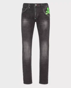 Szaro-czarne jeansy Skull&Bones Super Straight