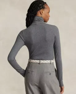 Szary golf Slim Fit z logo