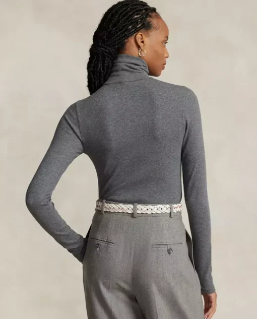 Szary golf Slim Fit z logo
