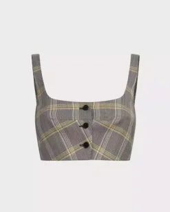 Szary top w kratkę
