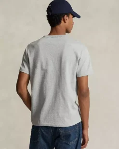 Szary t-shirt Classic Fit z haftowanym logo