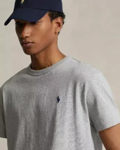Szary t-shirt Classic Fit z haftowanym logo