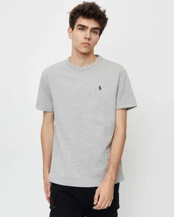 Szary t-shirt z logo Regular Fit