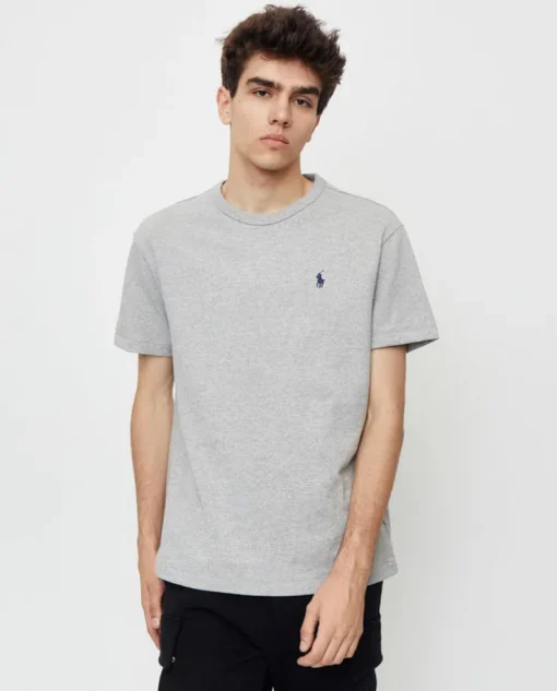 Szary t-shirt z logo Regular Fit