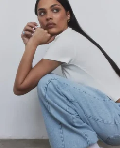 Szerokie niebieskie jeansy Boyish