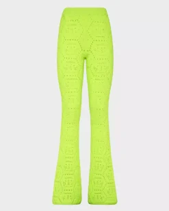 Żółte dzianinowe spodnie Fluo