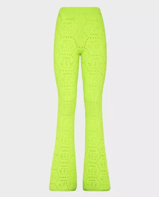 Żółte dzianinowe spodnie Fluo