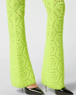 Żółte dzianinowe spodnie Fluo