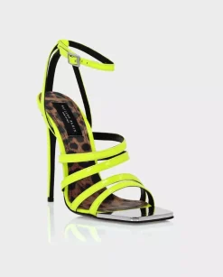 Żółte sandały na obcasie Hi-Heels