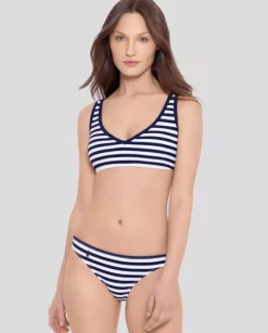 Top od bikini w paski Pique