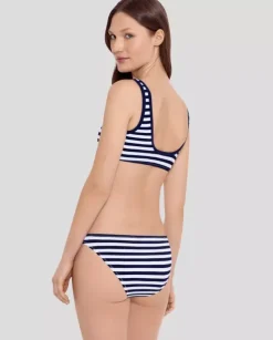 Top od bikini w paski Pique