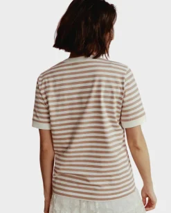T-shirt Asia Striped beżowy