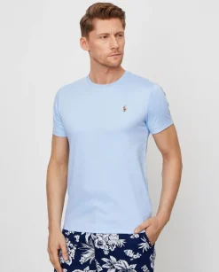 T-shirt Custom Slim Fit niebieski