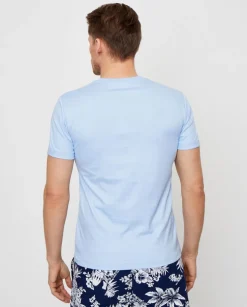 T-shirt Custom Slim Fit niebieski