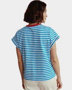 T-shirt Mon Cheri Striped niebieski