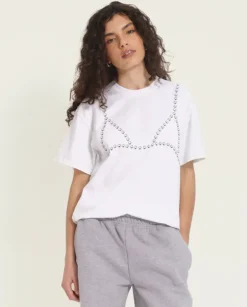 T-shirt oversize z nadrukiem Pearl Naked