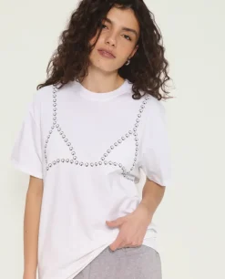 T-shirt oversize z nadrukiem Pearl Naked