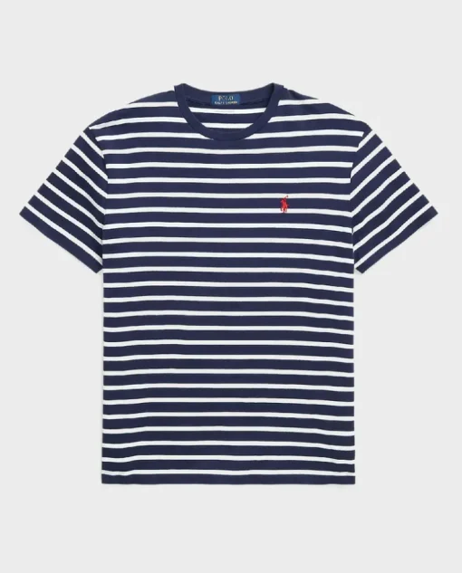 T-shirt w paski Custom Slim Fit