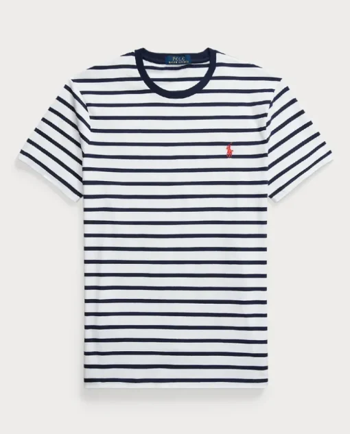 T-shirt w paski Custom Slim Fit