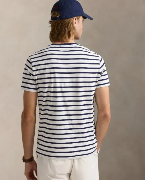 T-shirt w paski Custom Slim Fit