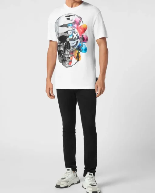 T-shirt z kolorowym motywem czaszki