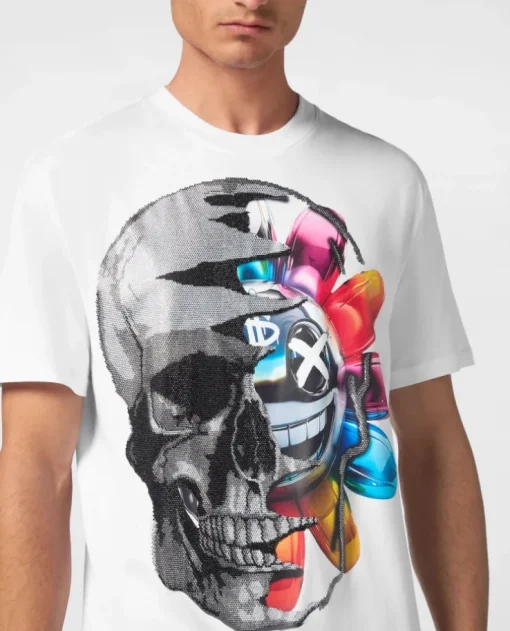 T-shirt z kolorowym motywem czaszki