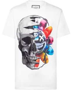 T-shirt z kolorowym motywem czaszki