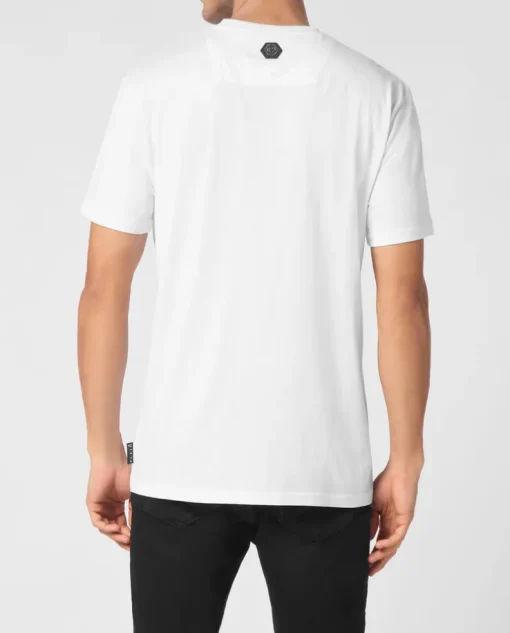 T-shirt z kontrastowym błyszczącym logo