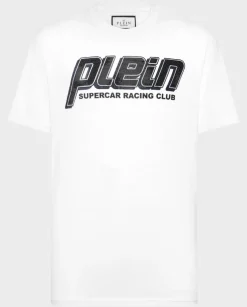 T-shirt z kontrastowym błyszczącym logo