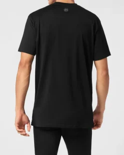 T-shirt z kryształowym logo i nadrukiem