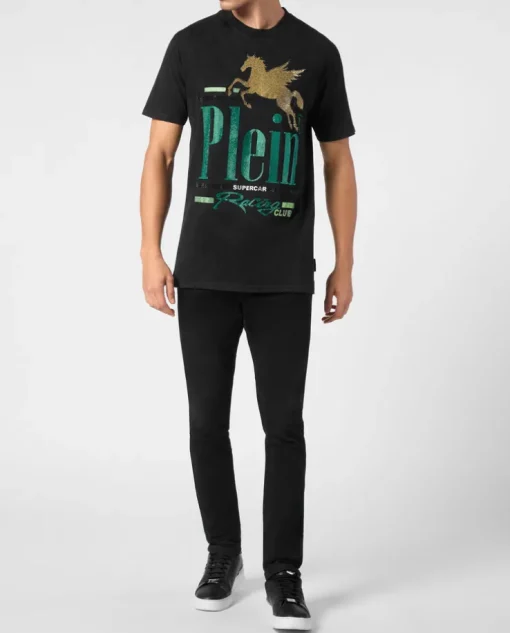 T-shirt z kryształowym nadrukiem