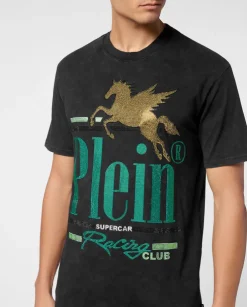 T-shirt z kryształowym nadrukiem