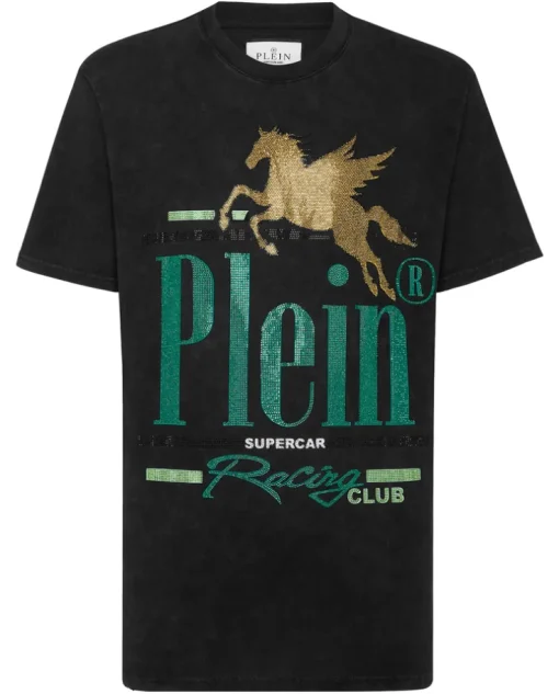 T-shirt z kryształowym nadrukiem