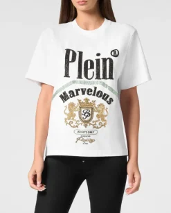 T-shirt z nadrukiem z kryształów