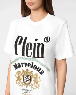 T-shirt z nadrukiem z kryształów