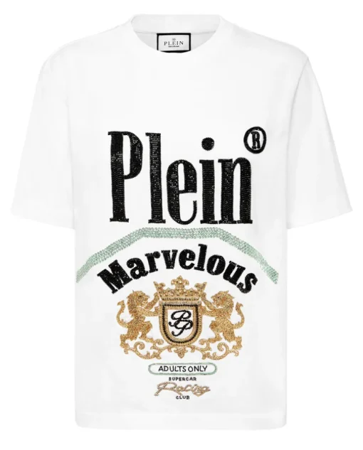 T-shirt z nadrukiem z kryształów