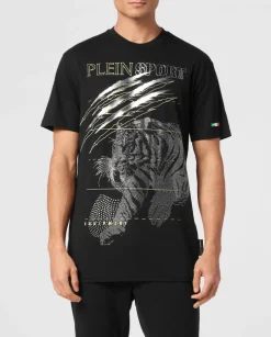 T-shirt ze srebrnym nadrukiem Tiger
