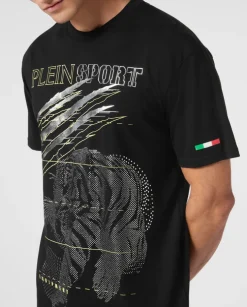 T-shirt ze srebrnym nadrukiem Tiger
