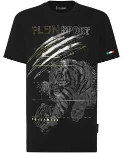 T-shirt ze srebrnym nadrukiem Tiger