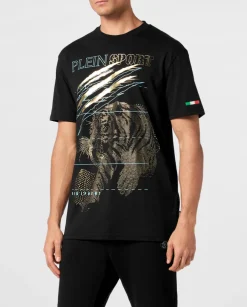 T-shirt ze złotym nadrukiem Tiger