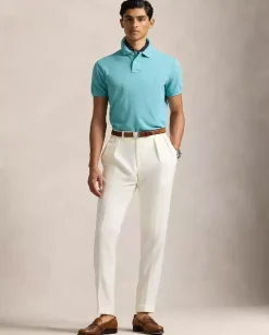 Turkusowa koszulka polo Custom Slim Fit
