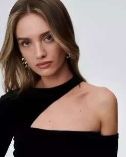 Welurowa sukienka Parisienne