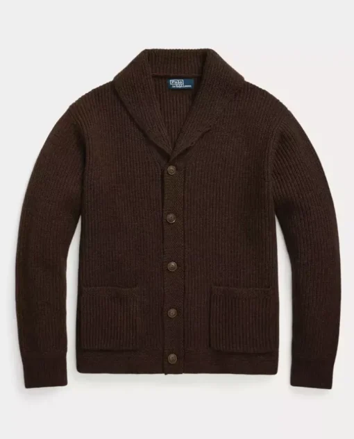 Wełniany kardigan Regular Fit