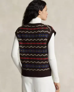 Wełniany sweter bez rękawów Fair Isle