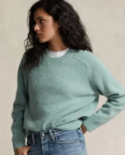 Wełniany sweter Relaxed Fit z logo