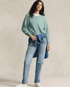 Wełniany sweter Relaxed Fit z logo