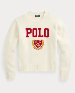 Wełniany sweter z herbem i logo