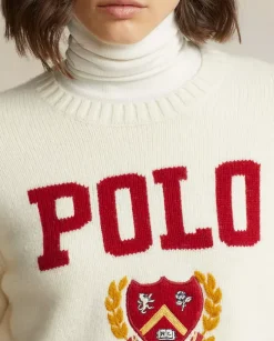 Wełniany sweter z herbem i logo